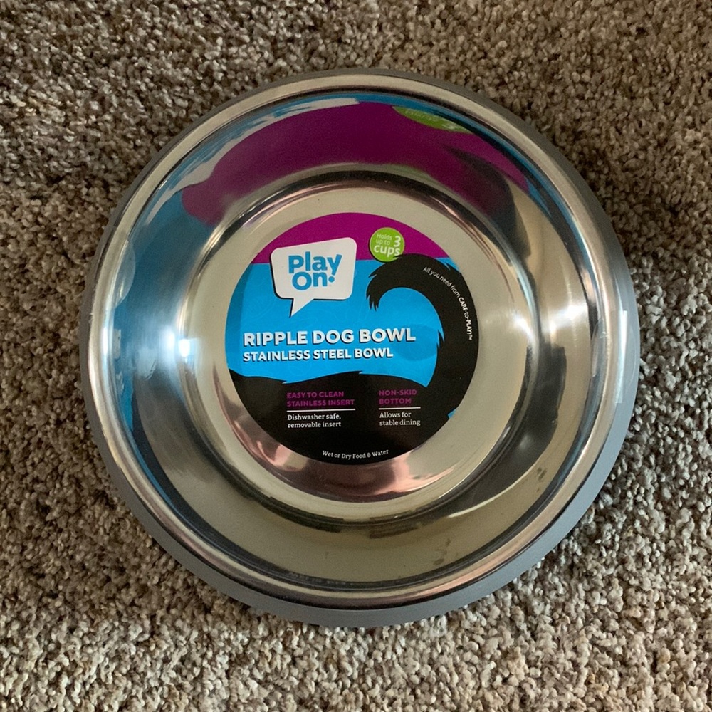 SET OF 2 - Play On Ripple Dog Bowl, NWT